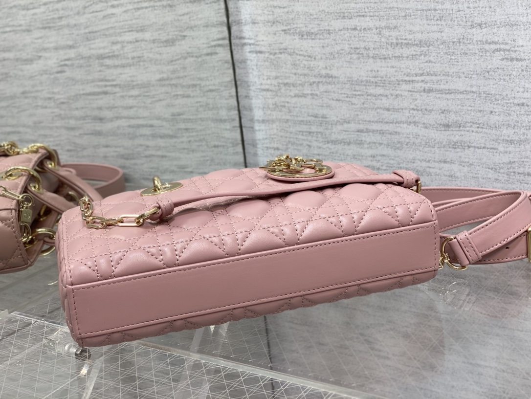 Medium Lady D-Joy Bag Pink Cannage Lambskin